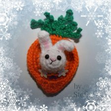 Морковный кролик. Магнитик на холодильник