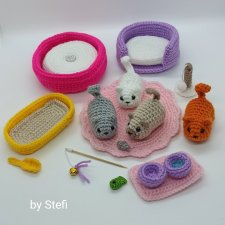 Готова показать новый набор. Котёнок с аксессуарами. Авторская работа