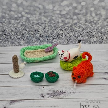 Решила снова связать котика по своему МК