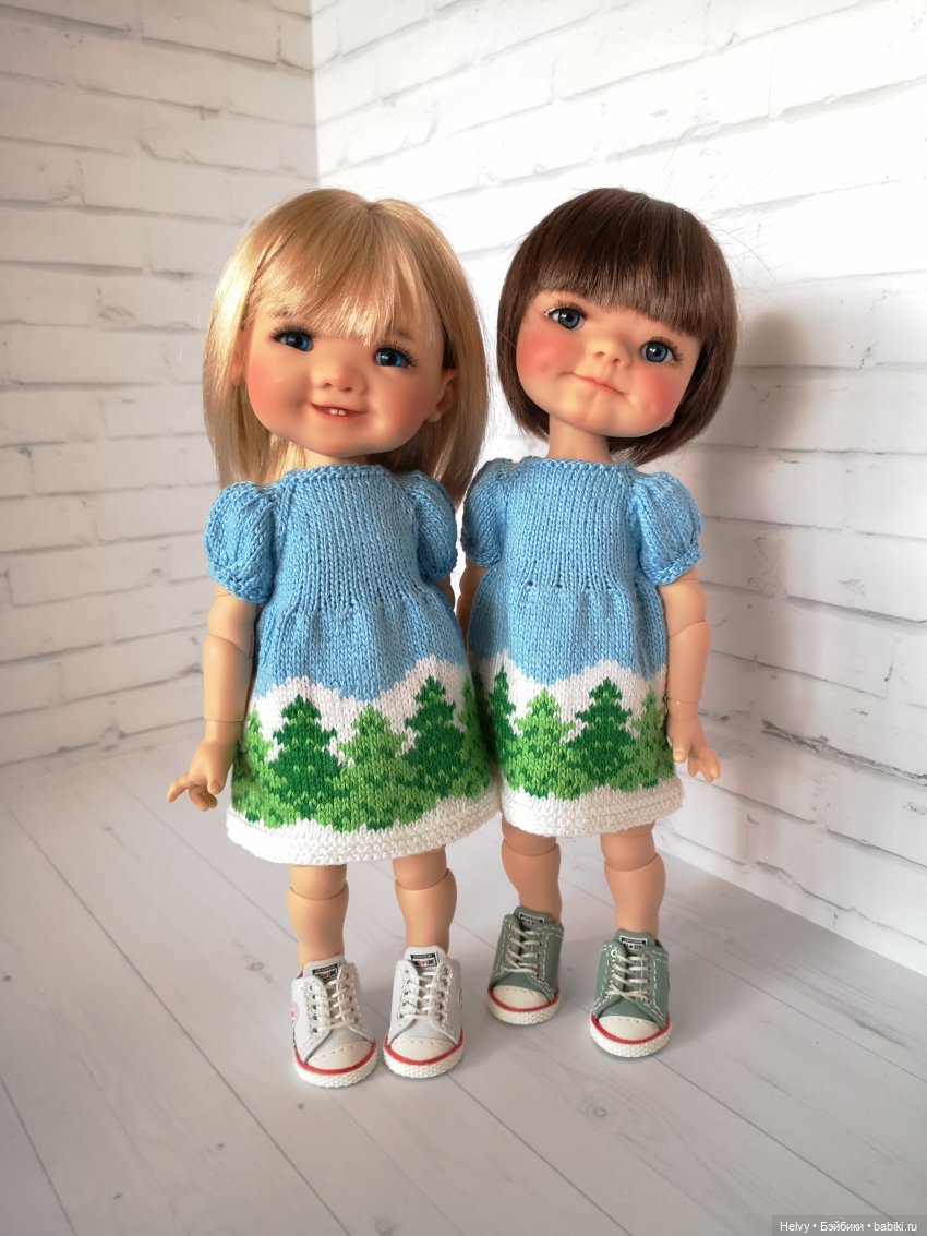 Платья с ёлочками для Meadowdolls и Little Darling