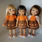 Платья с лисичками для кукол Meadowdolls 28 см