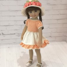 Платье и шляпка для куклол Little Darling и Paola Reina