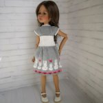 Вязанное платье для кукол Кайе Вигс (Kaye Wigs) 46 см