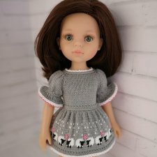 Платье с овечками для куклы Паола Рейна (Paola Reina)