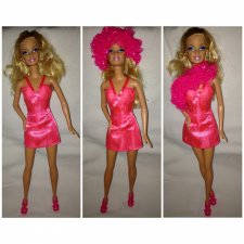 Барби в ярком розовом (голова от Fashionistas clutch Barbie 2011), Китай б(у
