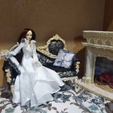 Диван-кушетка темно-синего цвета