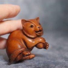 Нэцкэ "Котенок с клубочком". Винтаж, более 50 лет!