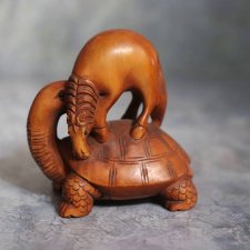 Статуэтка, окимоно "Животные восточного календаря: лошадь на черепахе"