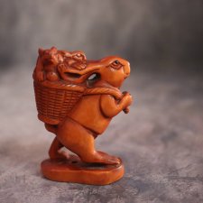 Нэцкэ "Кролик с крольчатами", винтаж!