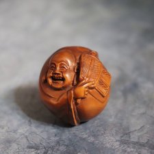 Нэцкэ, бусина оджиме "Смеющийся Будда", винтаж!