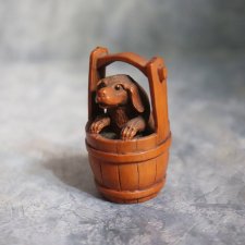 Нэцкэ "Собака в ведерке". Винтаж!