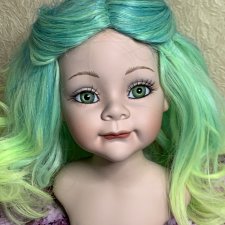 Фарфоровая голова эльфийка в паричке