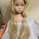 Парик длинный блонд  на голову 41-42 см с хвостиками