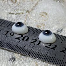 Глаза рыбки стекло 12 мм серо синие