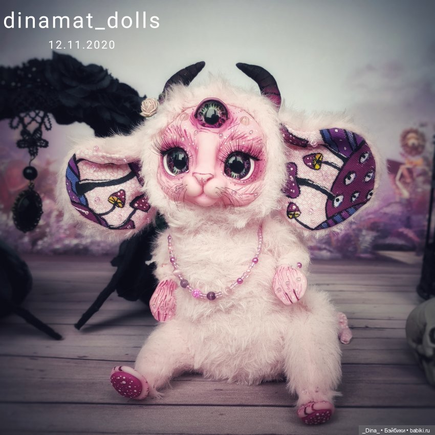 Авторская кукла Дины Матюниной рогатая мышь Авторская кукла Дины Матюниной рогатая мышь