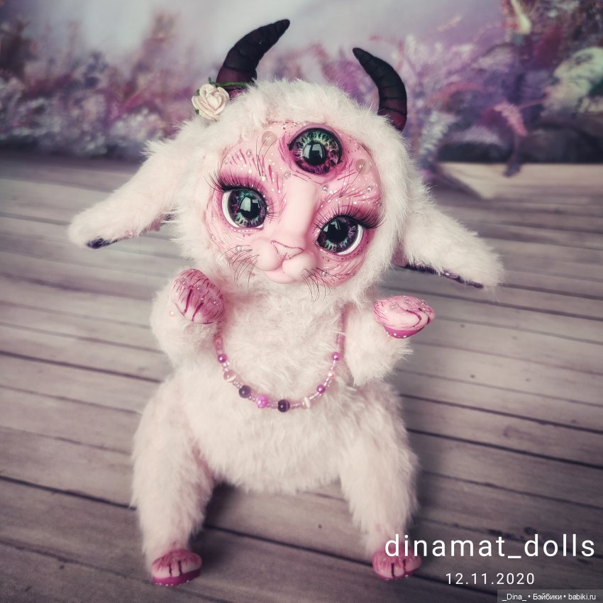 Авторская кукла Дины Матюниной рогатая мышь Авторская кукла Дины Матюниной рогатая мышь