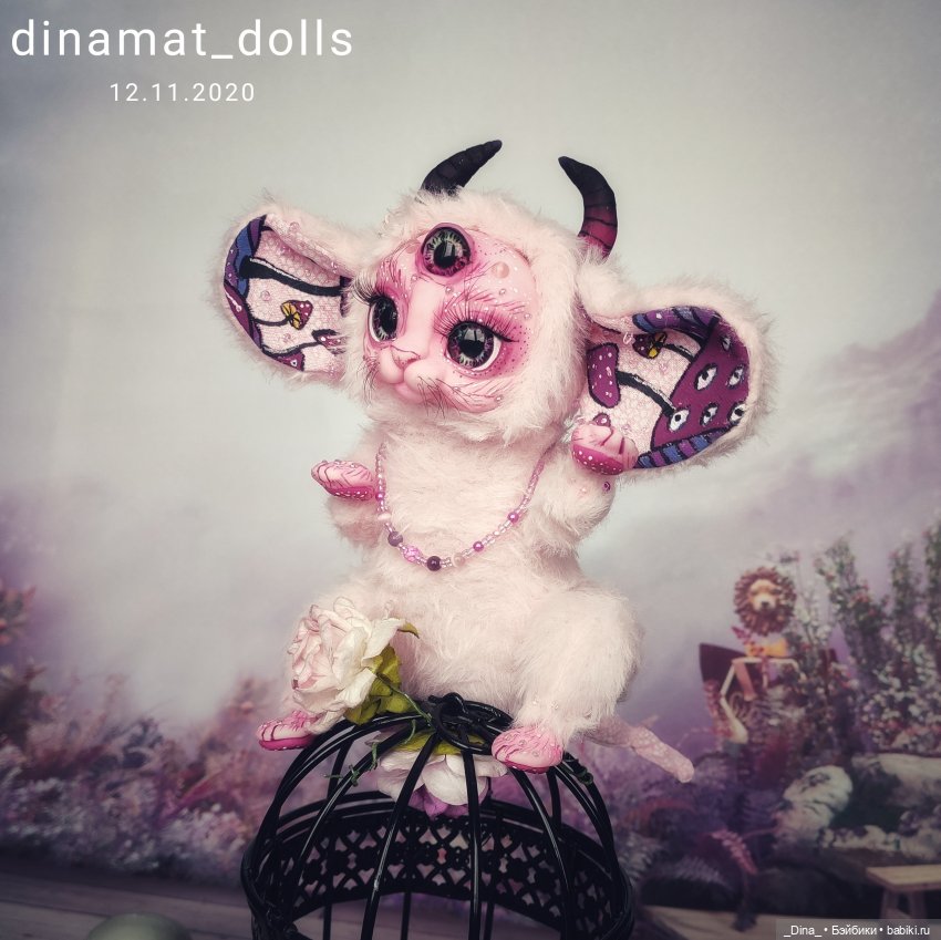 Авторская кукла Дины Матюниной рогатая мышь Авторская кукла Дины Матюниной рогатая мышь