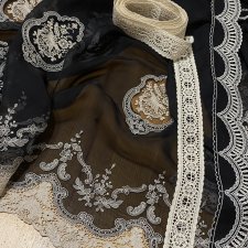 Французский шелк с  вышивкой