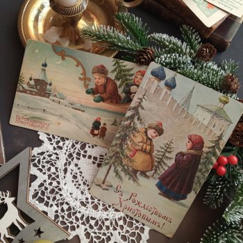 Рождество на старинных открытках. Часть 1