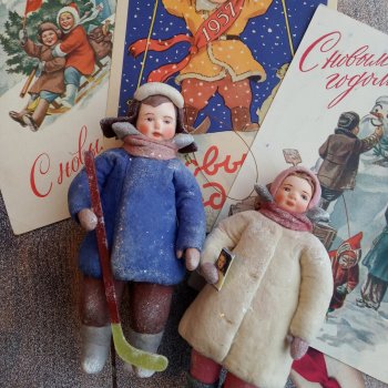 Советские новогодние открытки 1950-1960-х годов