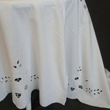 Круглая скатерть из хлопка, винтаж