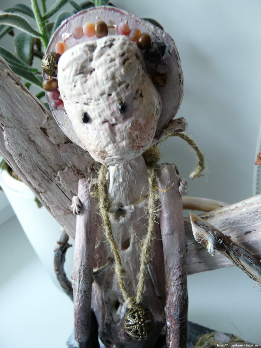 Ангелы и птицы — Авторские куклы из дерева (фото 6)
