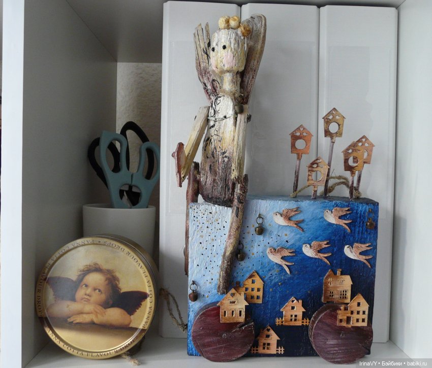 Ангелы и птицы — Авторские куклы из дерева