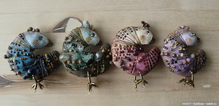 Птицы и рыбы. Игрушки-броши, или броши-игрушки