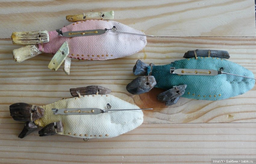 Птицы и рыбы. Игрушки-броши, или броши-игрушки (фото 7)