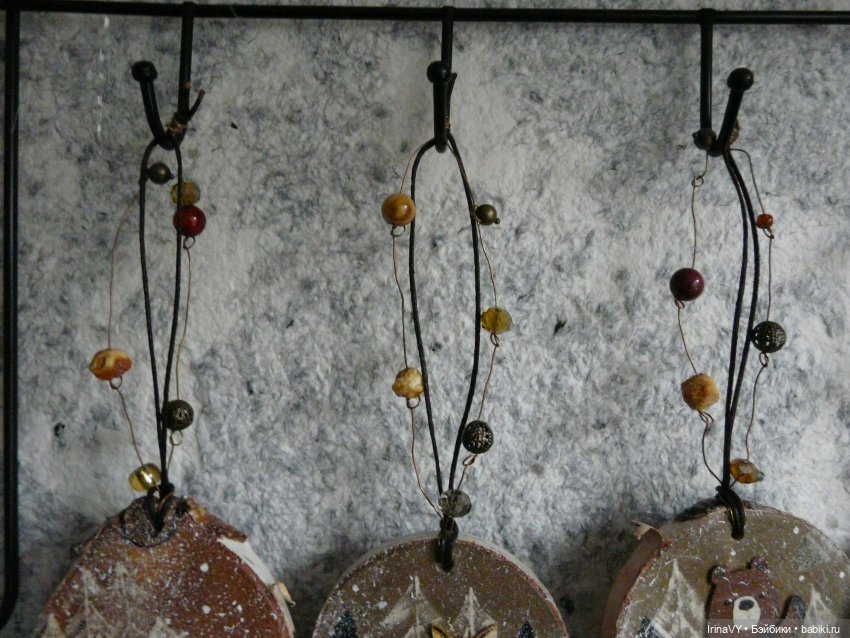 Ёлочные игрушки из дерева, из спилов - Набор "Лесные жители"