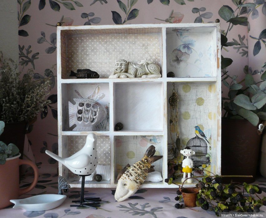 Витринка для мелочей в стиле шебби-шик | Бэйбики Витринка для мелочей в стиле шебби-шик