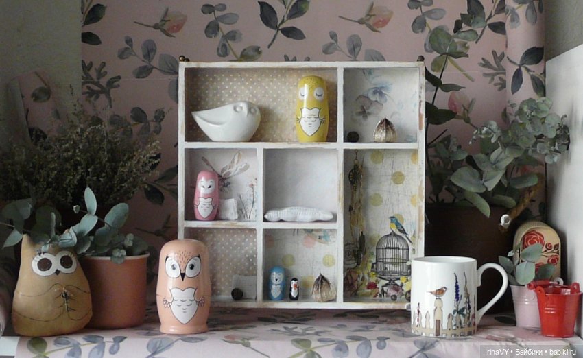 Витринка для мелочей в стиле шебби-шик | Бэйбики Витринка для мелочей в стиле шебби-шик