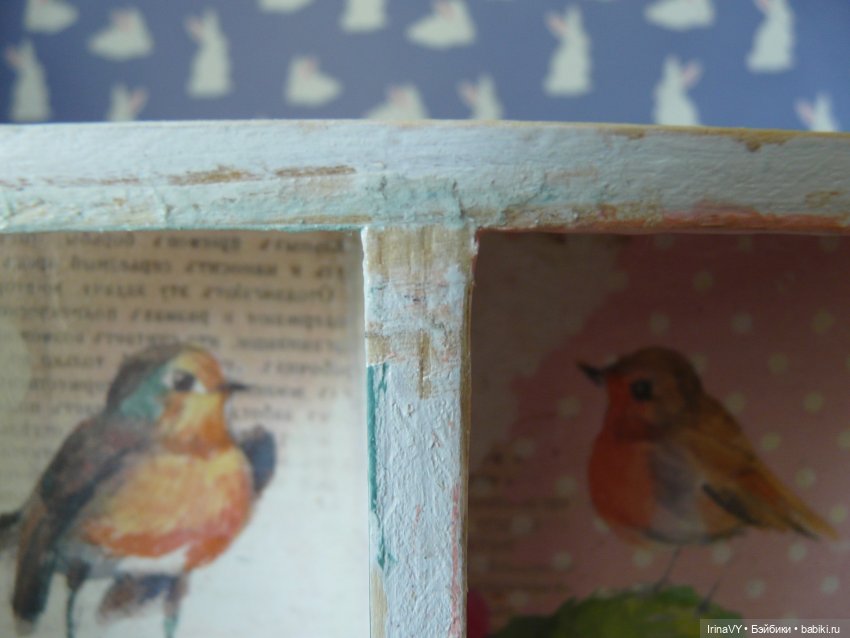 Двухъярусная полочка-витринка в стиле шебби "Ласковое лето" (фото 10)