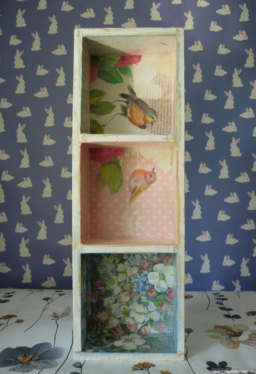 Двухъярусная полочка-витринка в стиле шебби "Ласковое лето" (фото 8)