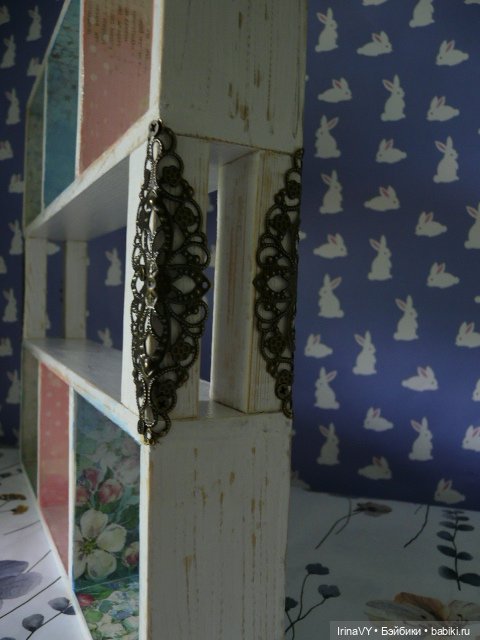 Двухъярусная полочка-витринка в стиле шебби "Ласковое лето"