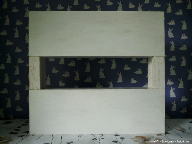 Двухъярусная полочка-витринка в стиле шебби "Ласковое лето"