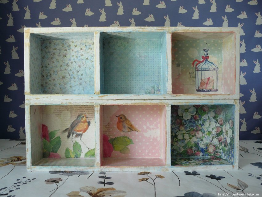 Двухъярусная полочка-витринка в стиле шебби "Ласковое лето" (фото 9)