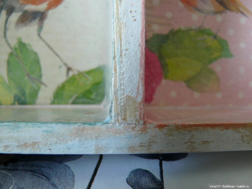 Двухъярусная полочка-витринка в стиле шебби "Ласковое лето"