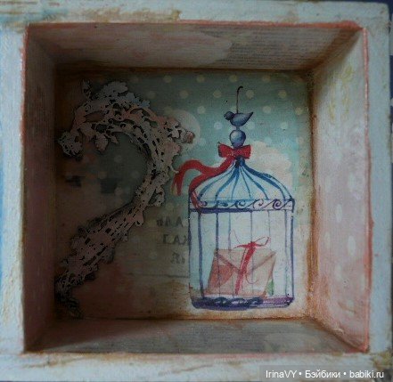 Двухъярусная полочка-витринка в стиле шебби "Ласковое лето"