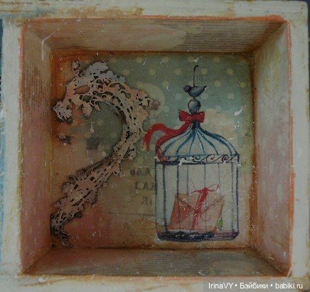 Двухъярусная полочка-витринка в стиле шебби "Ласковое лето"