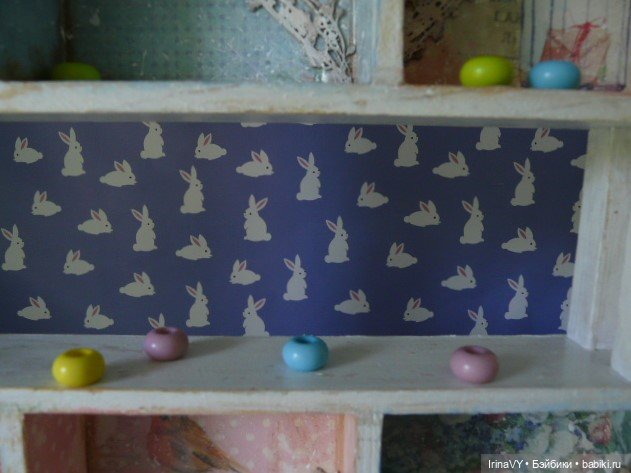 Двухъярусная полочка-витринка в стиле шебби "Ласковое лето"