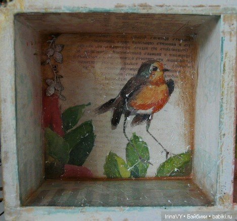 Двухъярусная полочка-витринка в стиле шебби "Ласковое лето"