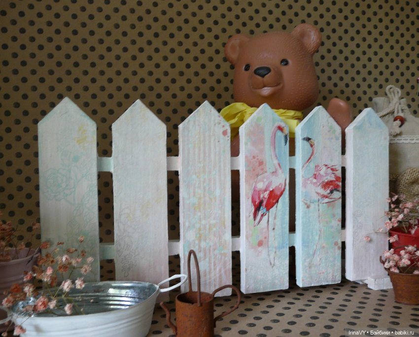 За заборчиком — Создание миниатюры: МК