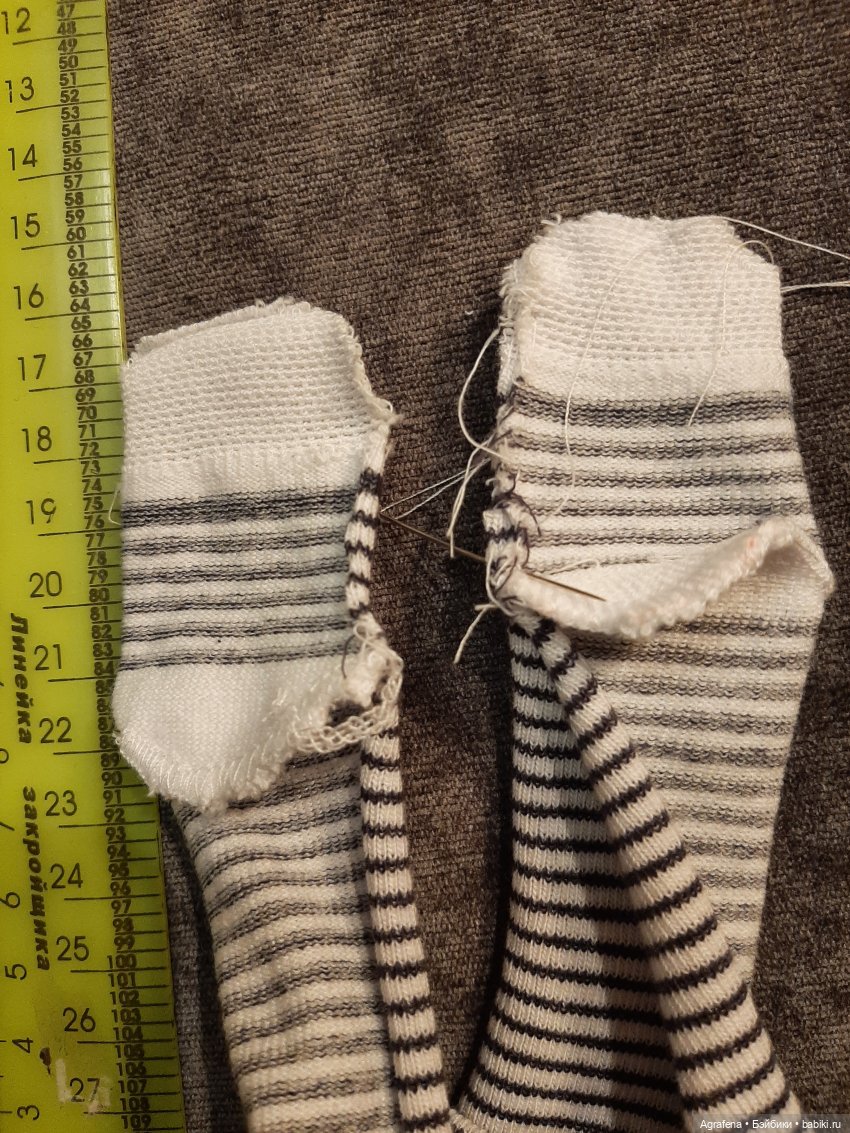 Шьём гольфы из укороченных носков