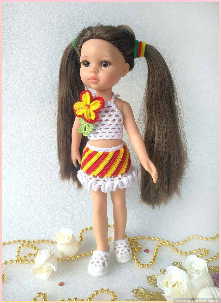 Мастер-класс по вязанию Юбочки и топа крючком для кукол Paola Reina