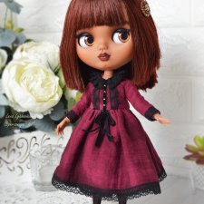 Платье для кукол Блайз "Бордо"
