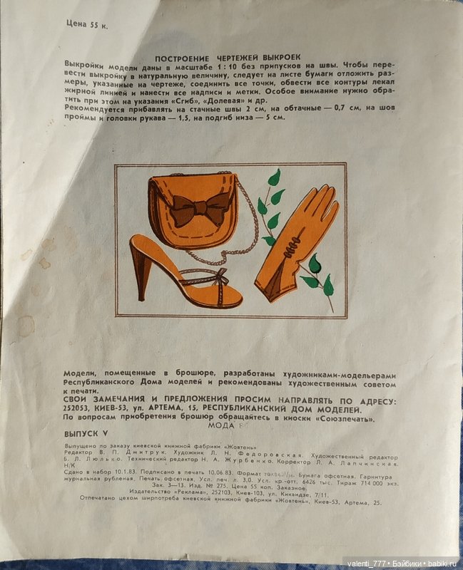 Мода 1984 — Выкройки для Барби и фэшн