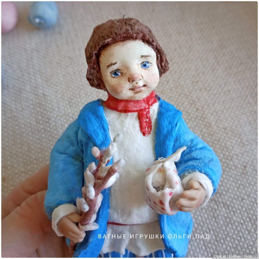 Макарка ватная игрушка — Ватные игрушки на елку: ретро (фото 3)