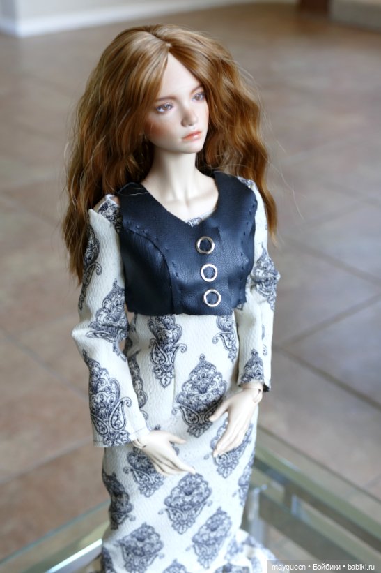 Платье с кожаной жилеткой для Изабель | Бэйбики Платье с кожаной жилеткой для Изабель (фото 4)