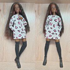 Платье + чулки для Барби пышки